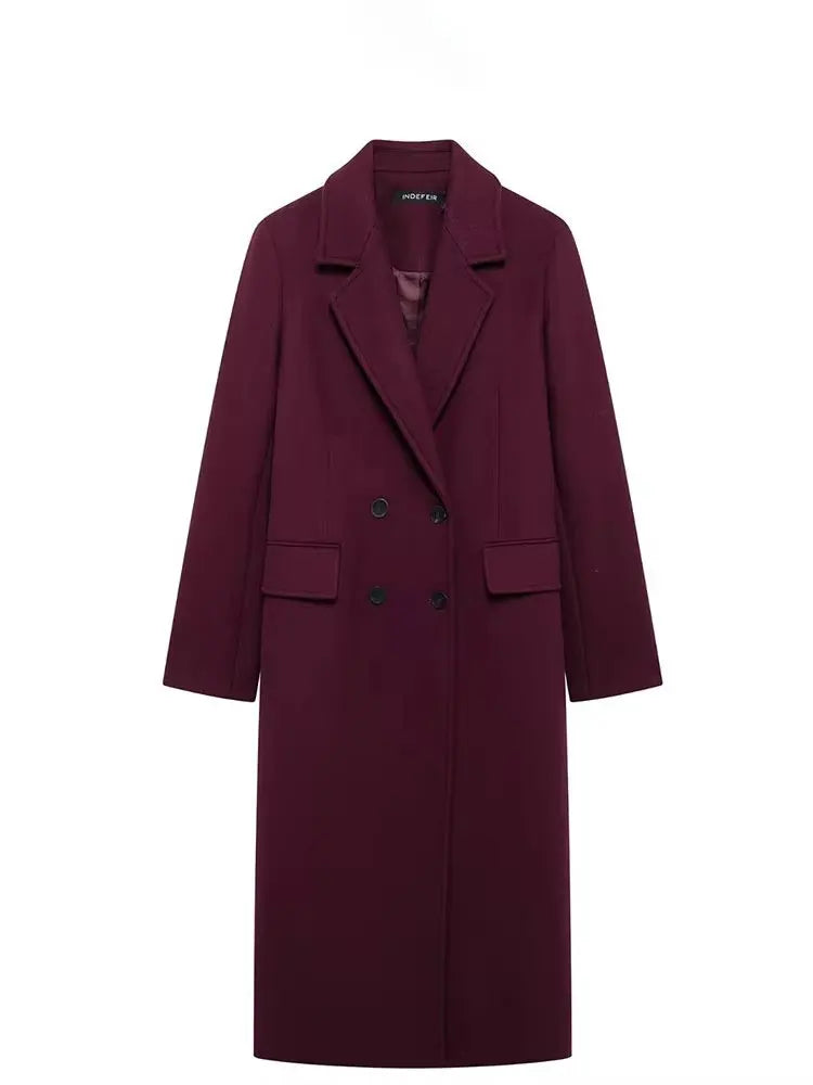 Women Fashion Burgundy Coat