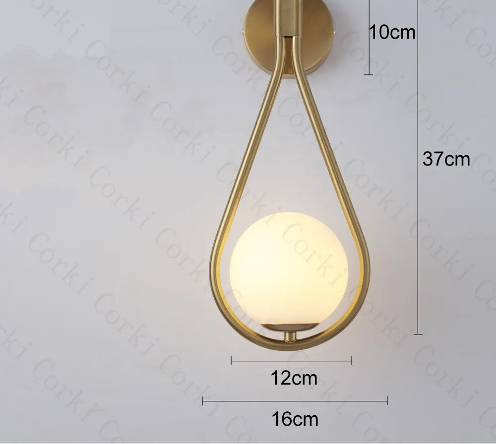 Nordic Creative Luxury Glass Ball LED Wall lamp