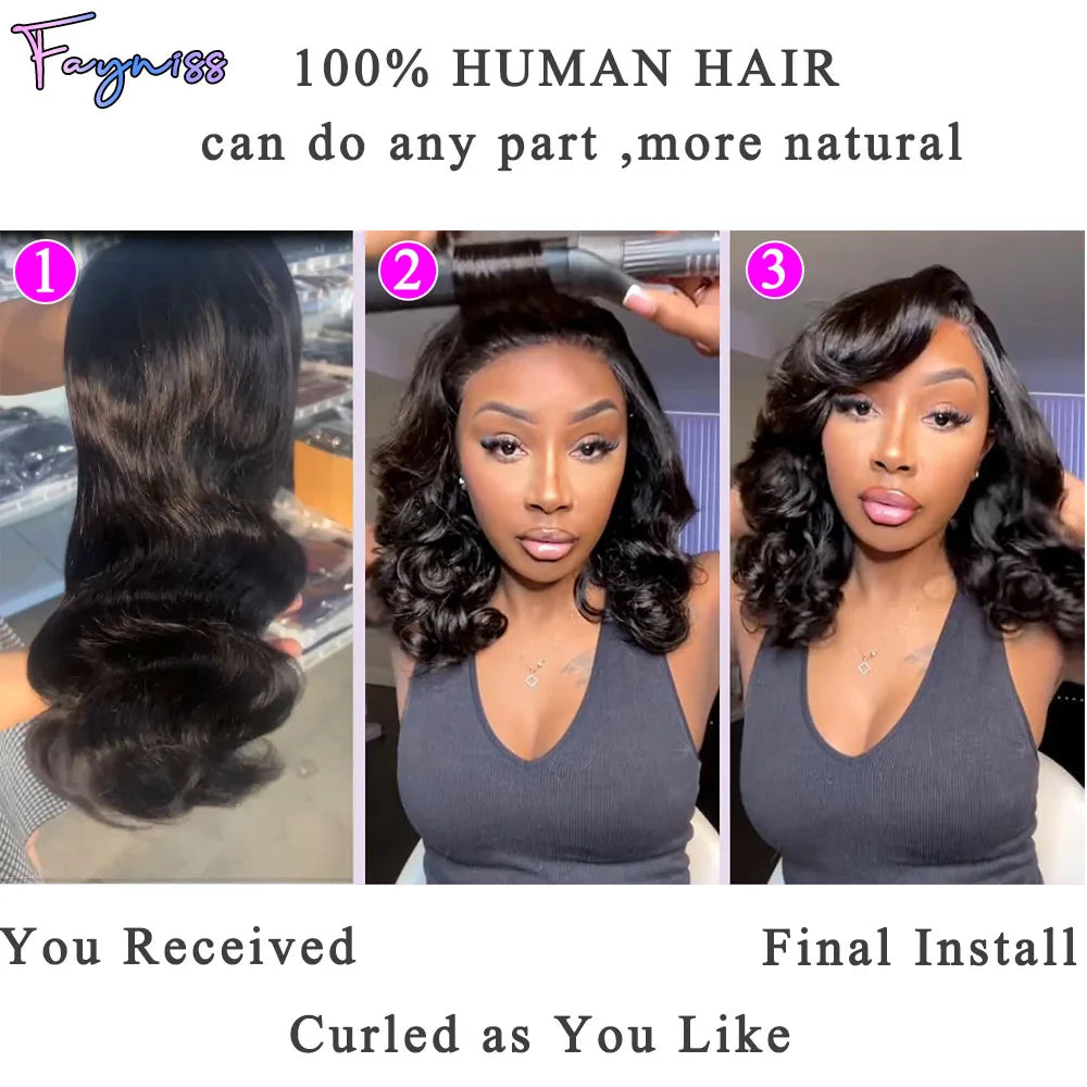 250% Density Body Wave Wear And Go Bob Wig