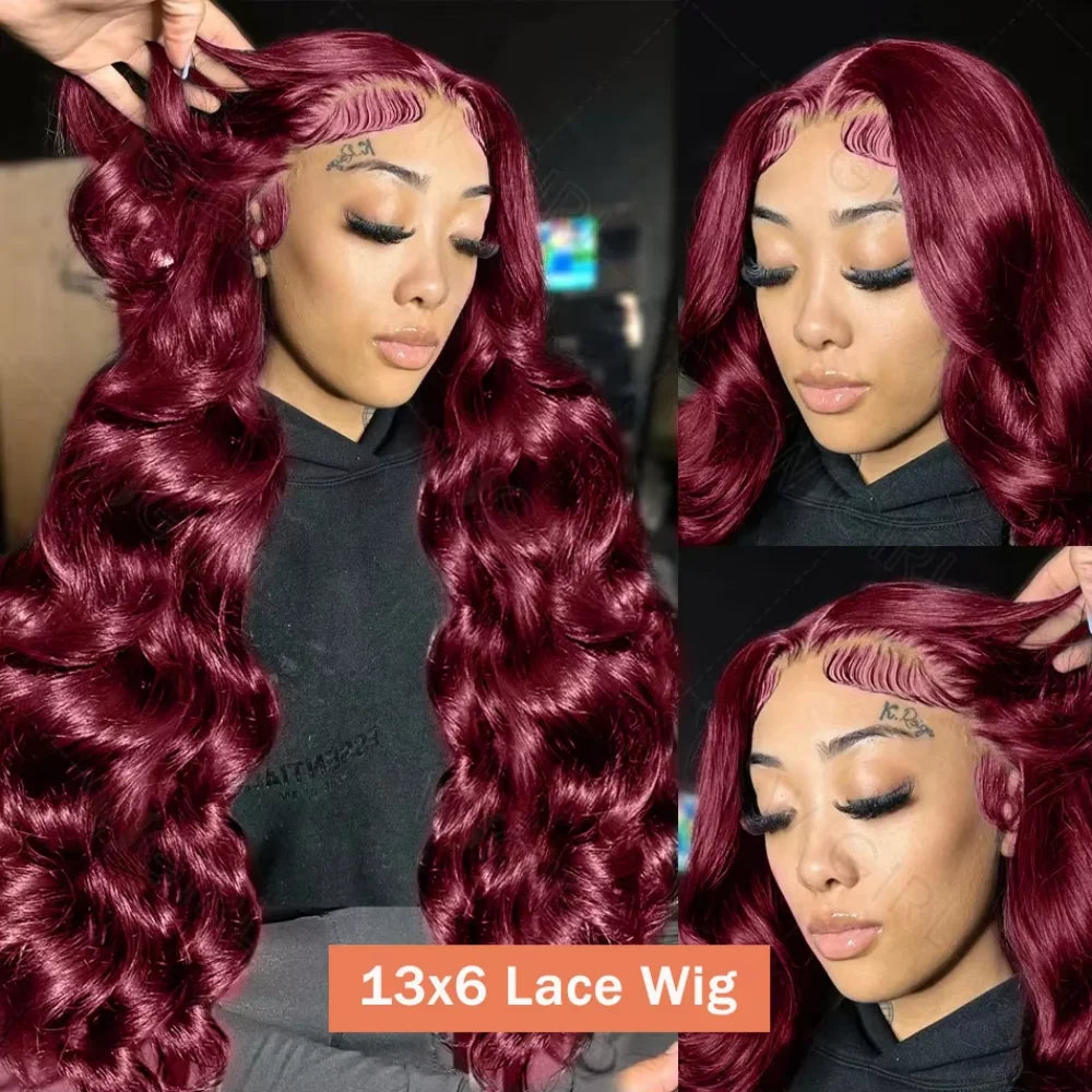 99J Burgundy Body Wave Lace Front Wig