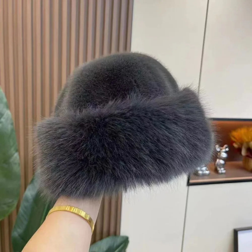 Women's Winter Fluffy Fur Bucket Hat