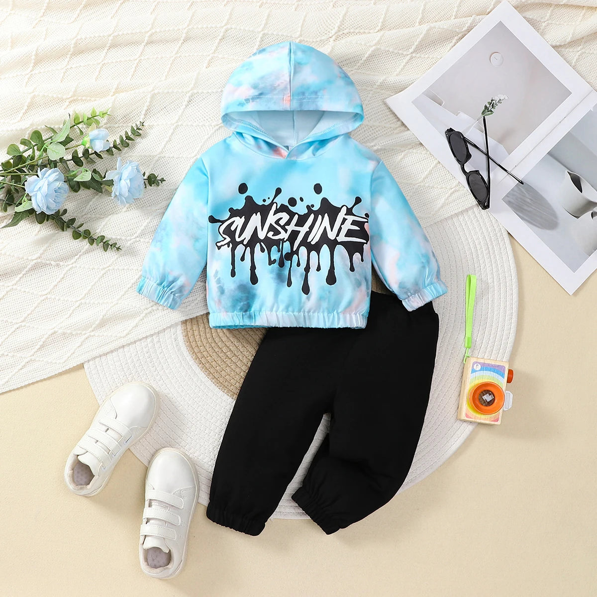 2-Piece Baby Boys Tie-Dye Hooded Set