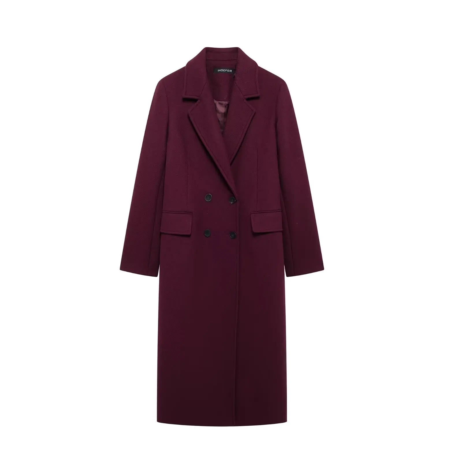 Women Fashion Burgundy Coat