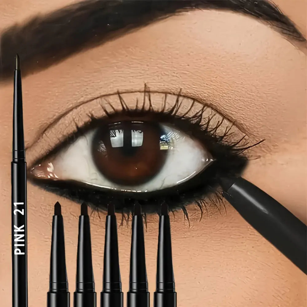 5-Pack Waterproof & Sweat-Proof Black Eyeliner Pencil