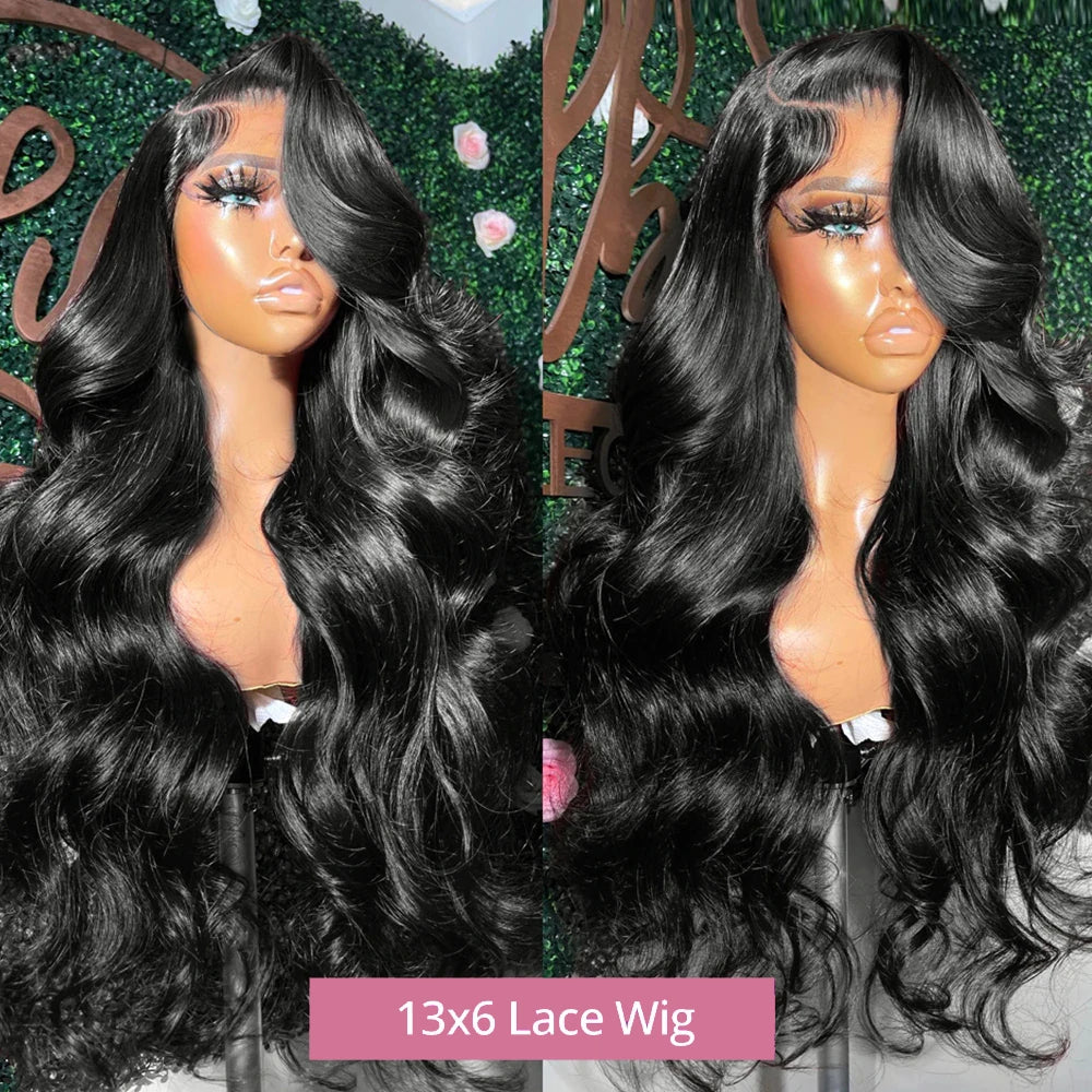 250 Density Body Wave Lace Front Wig 13x4 13x6 40 Inch 5x5 Lace Closure Wig Gluless Transparent Human Hair Lace Frontal Wig Sale