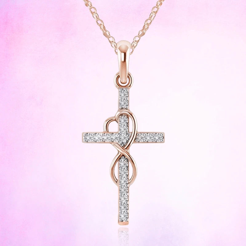 Exquisite Crystal Cross Pendant Necklace