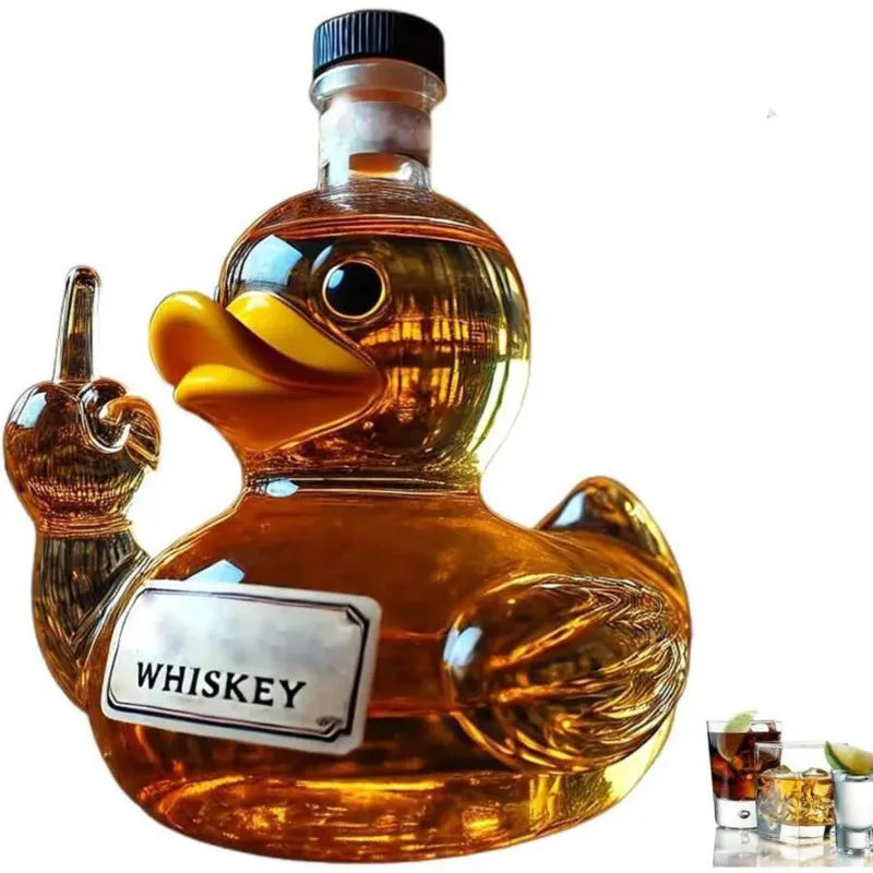10Oz Glass Whiskey Wine Bottle Statue Decoration