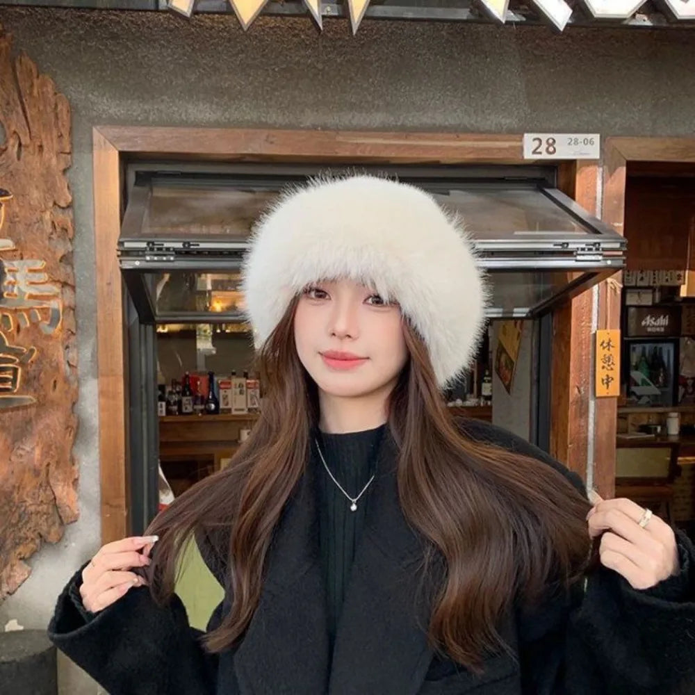 Women's Winter Fluffy Fur Bucket Hat