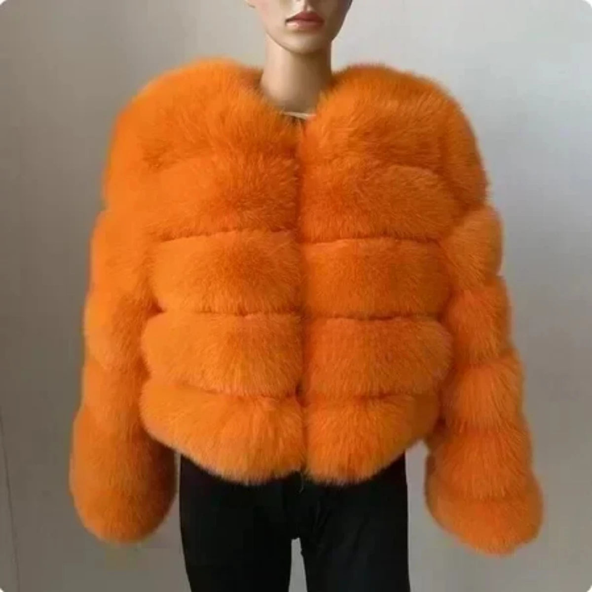 Women's Fashion faux fur coat