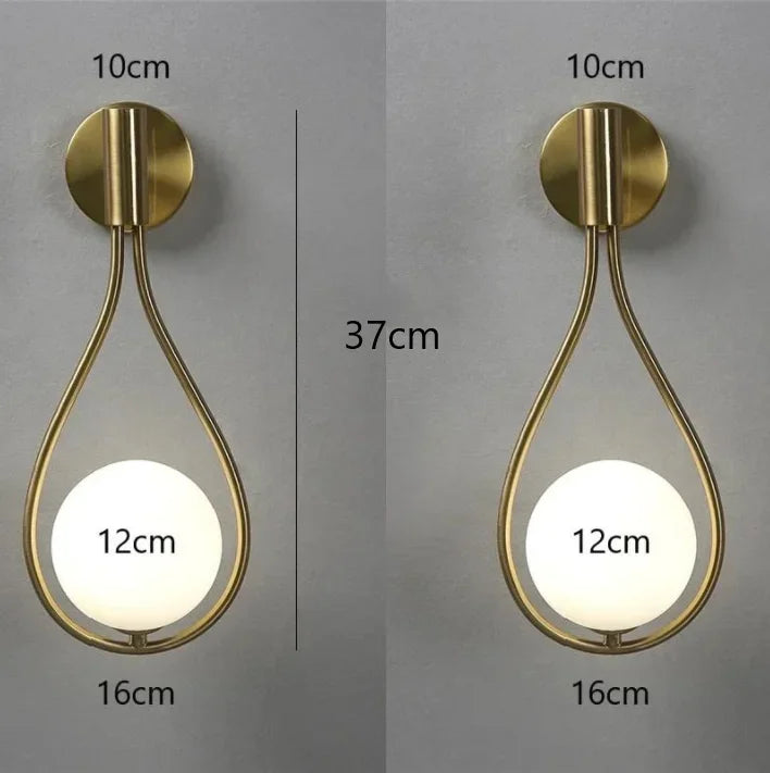 Modern Metal Glass Ball Wall Lamp