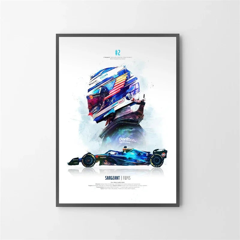 Watercolor F1 Grand Prix Racing Poster