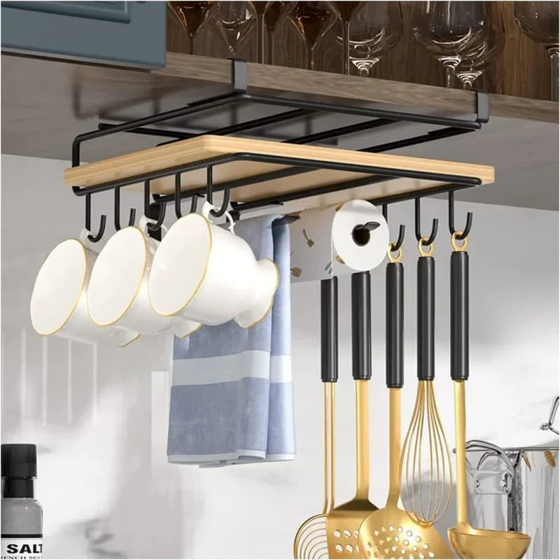 Kitchen Under Cupboard Hanging Organizer Rack