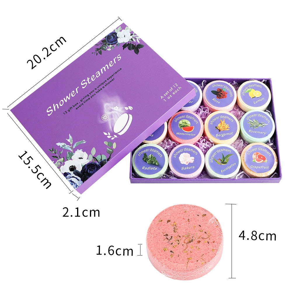 12 Pack Shower Bombs Essential Oils