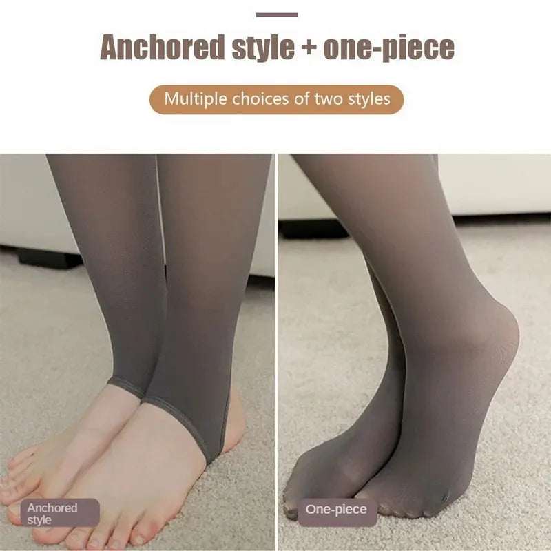 Women Warm Winter Sexy Translucent Pantyhose Leggings