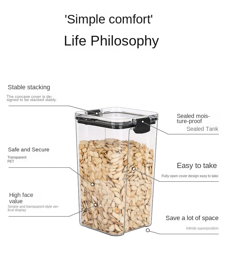 5-Piece Transparent Airtight Food Storage Jar Set