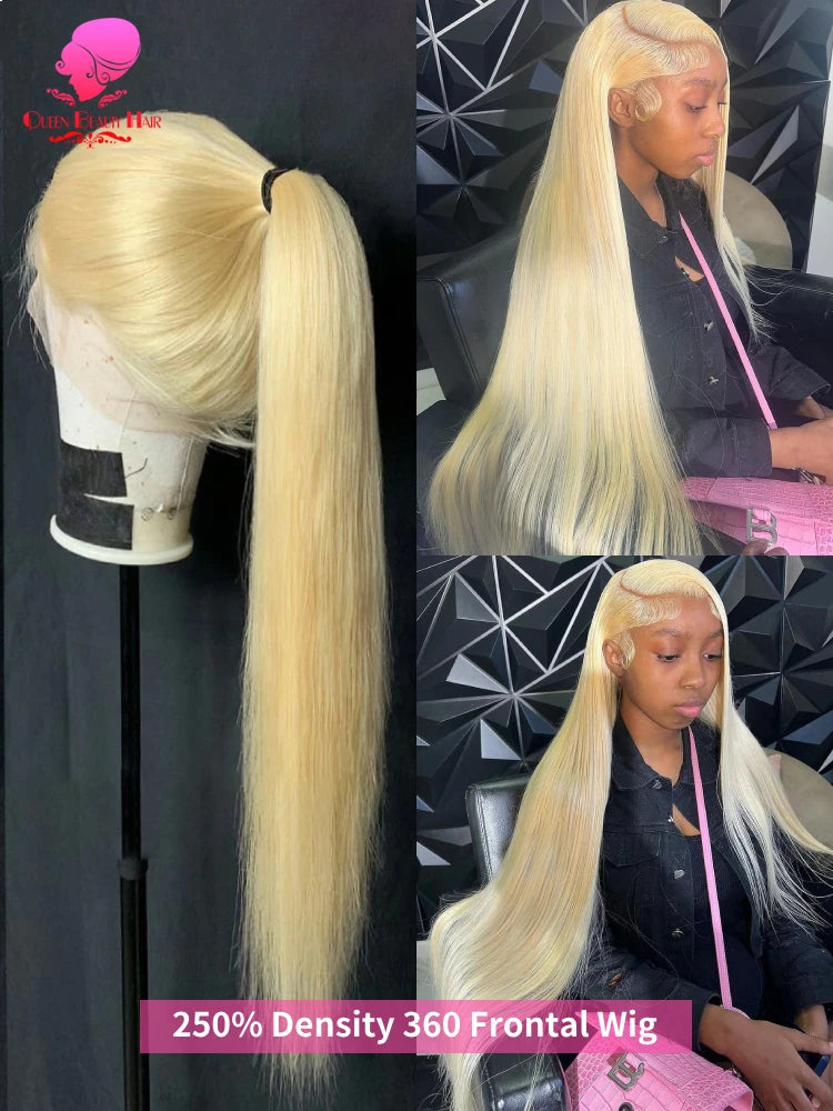 38 Inches 360 Lace Frontal Blonde 613 Wig