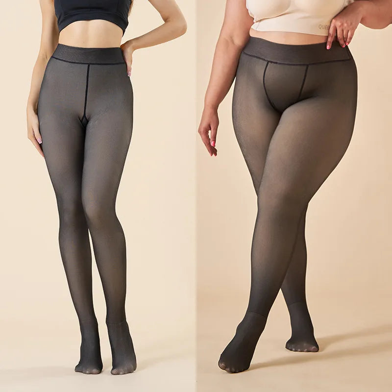 Women Warm Winter Sexy Translucent Pantyhose Leggings