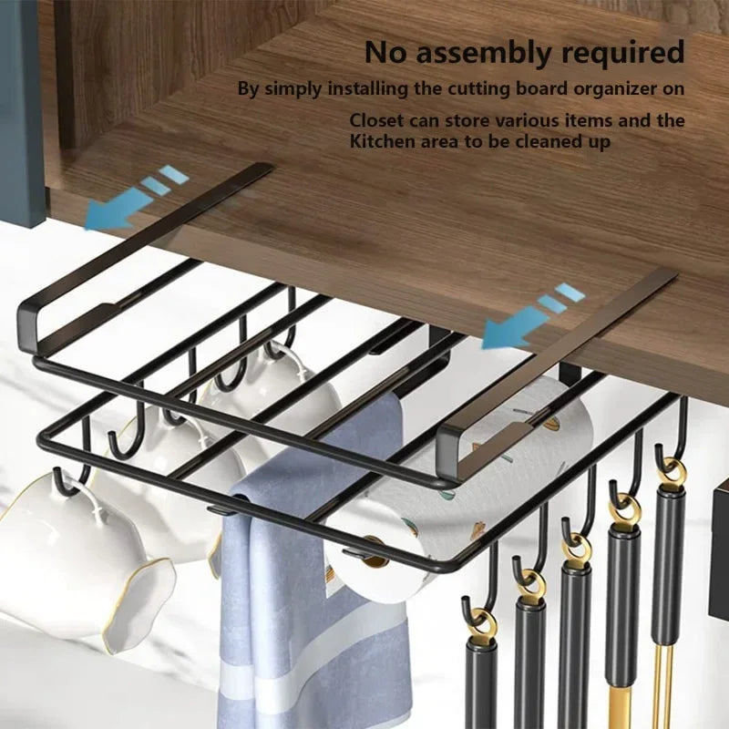 Kitchen Under Cupboard Hanging Organizer Rack