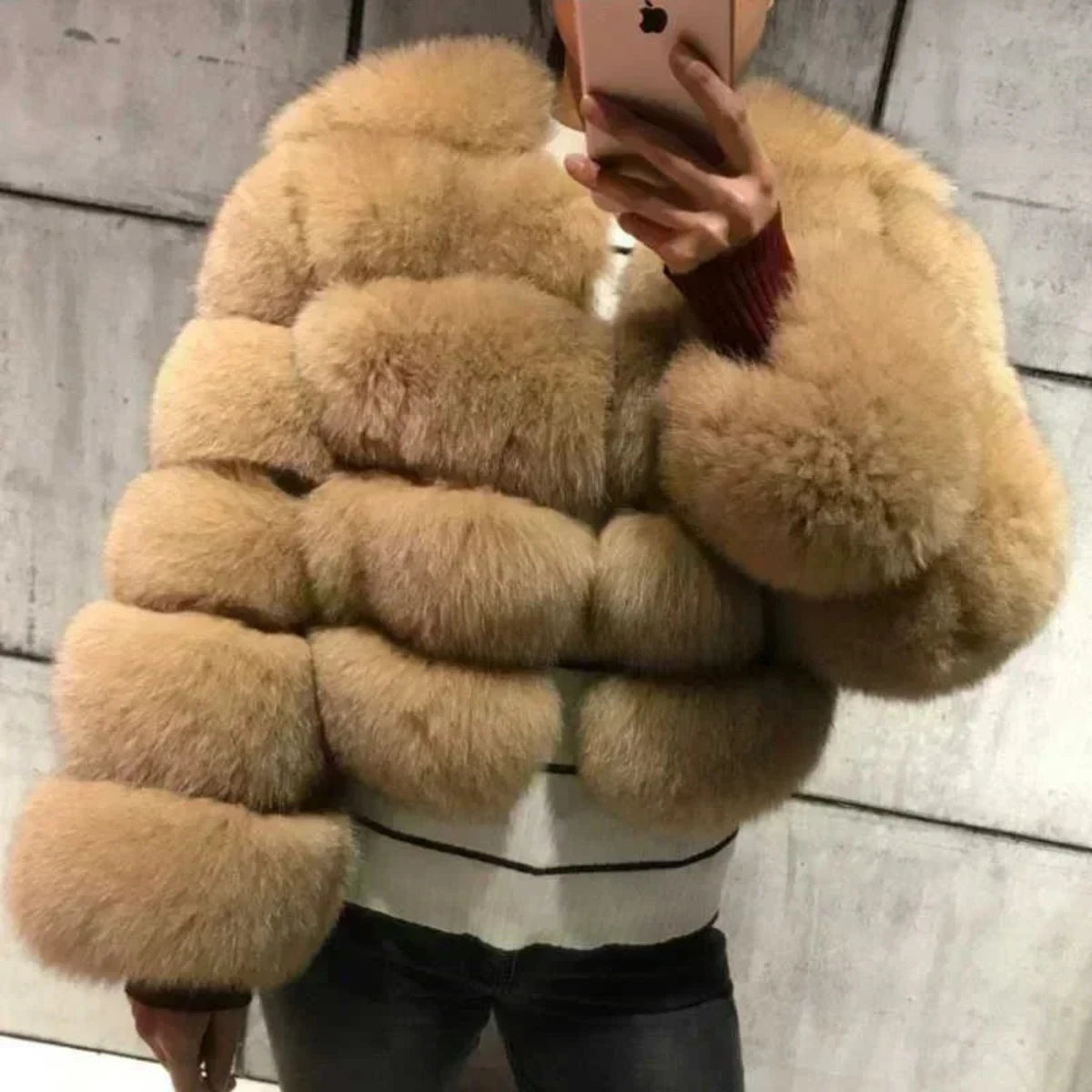 Women's Fashion faux fur coat
