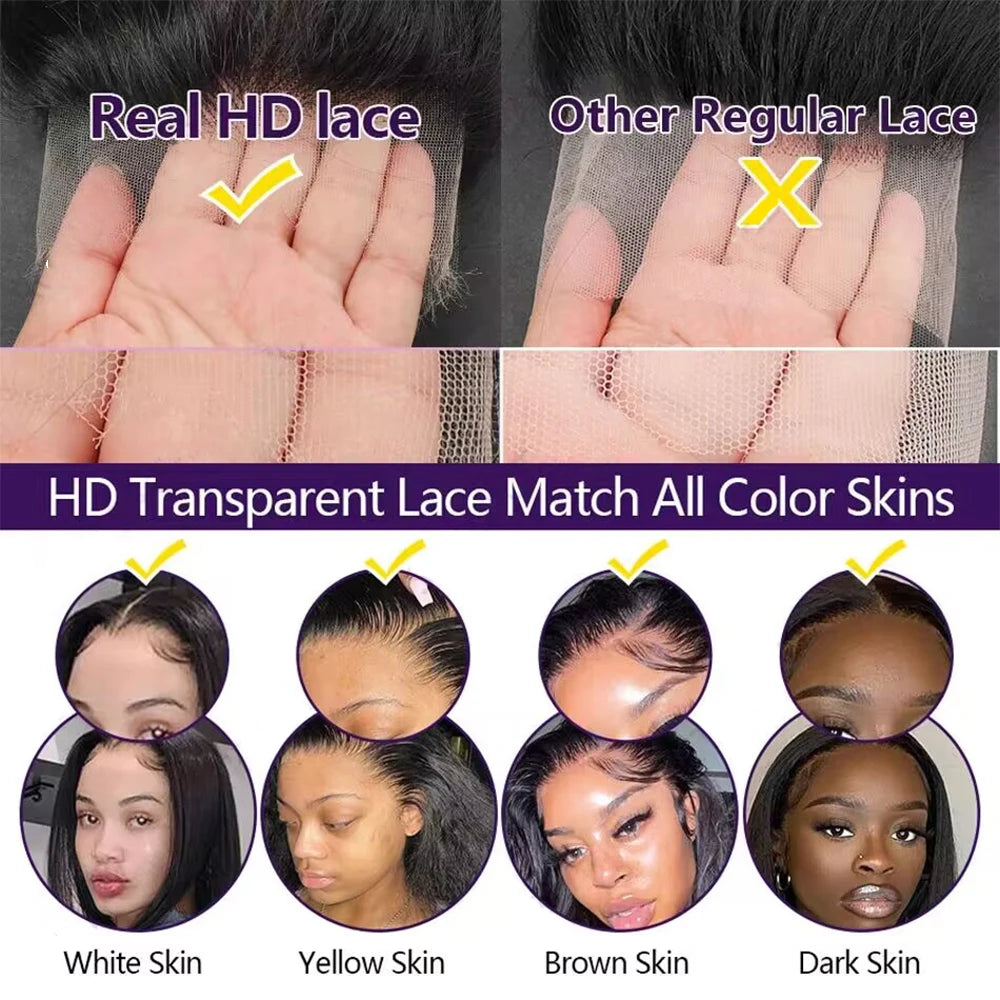 New HD Transparent Lace Human Hair Wigs