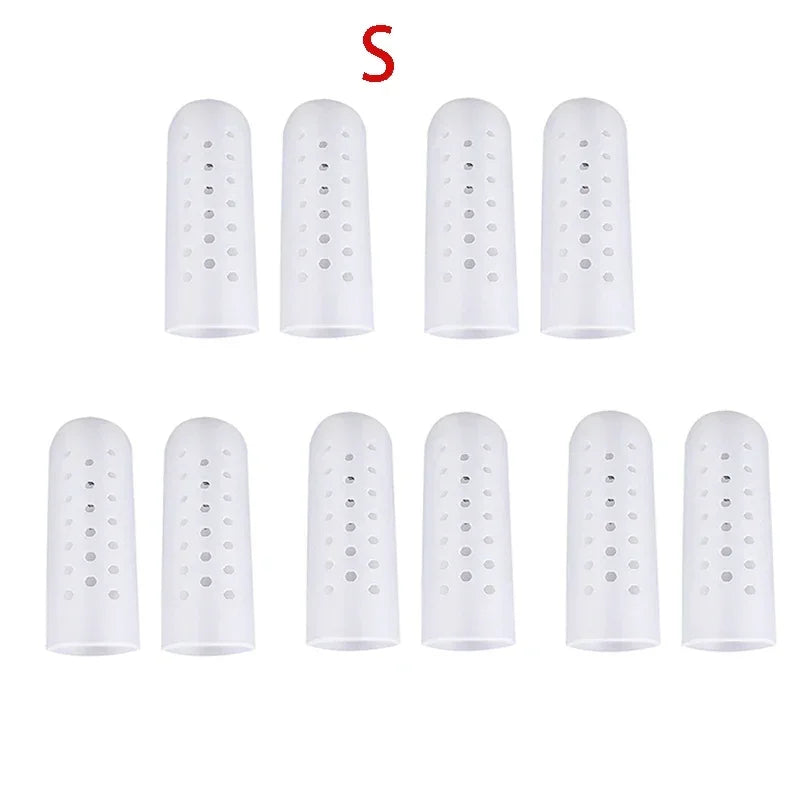 White Breathable Silicone Toe Protector Sleeves