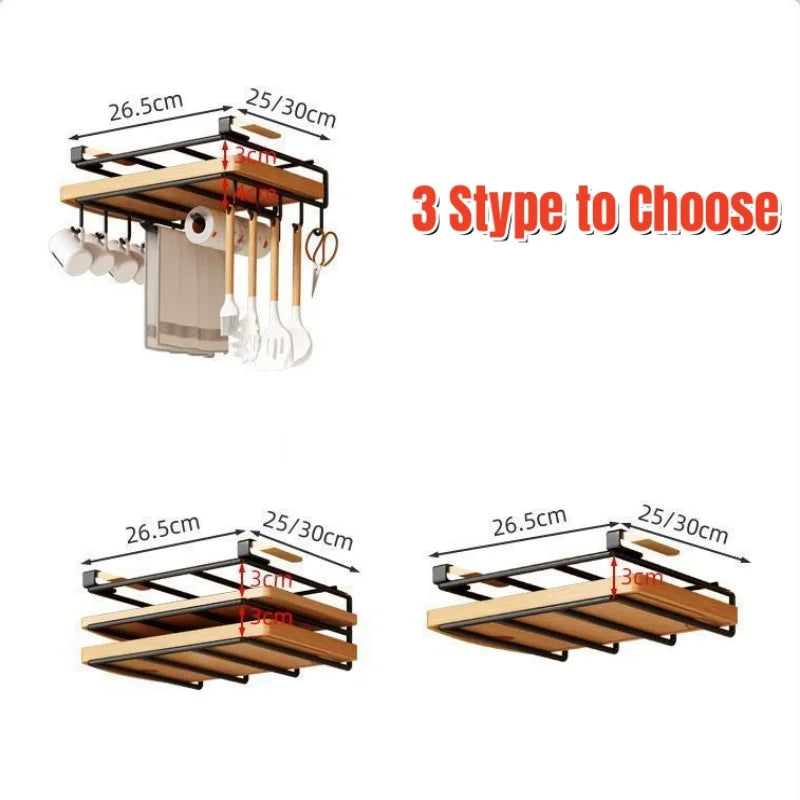 Kitchen Under Cupboard Hanging Organizer Rack