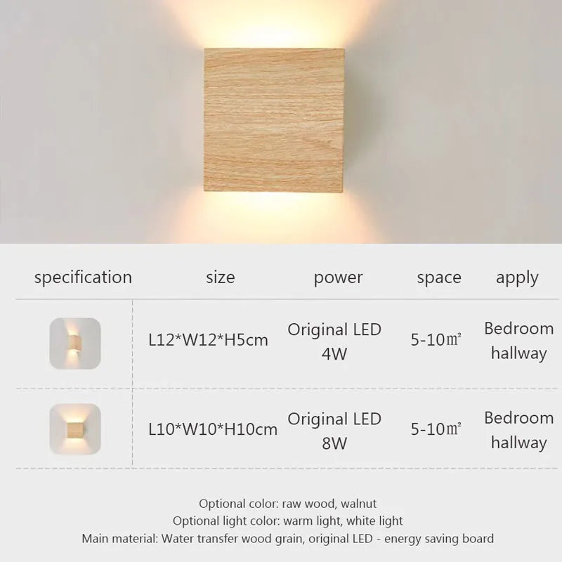New Nordic Woodencolor Wall Light