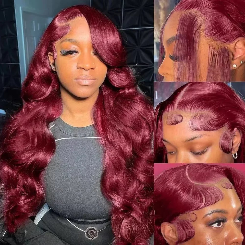 99J Burgundy Body Wave Lace Front Wig
