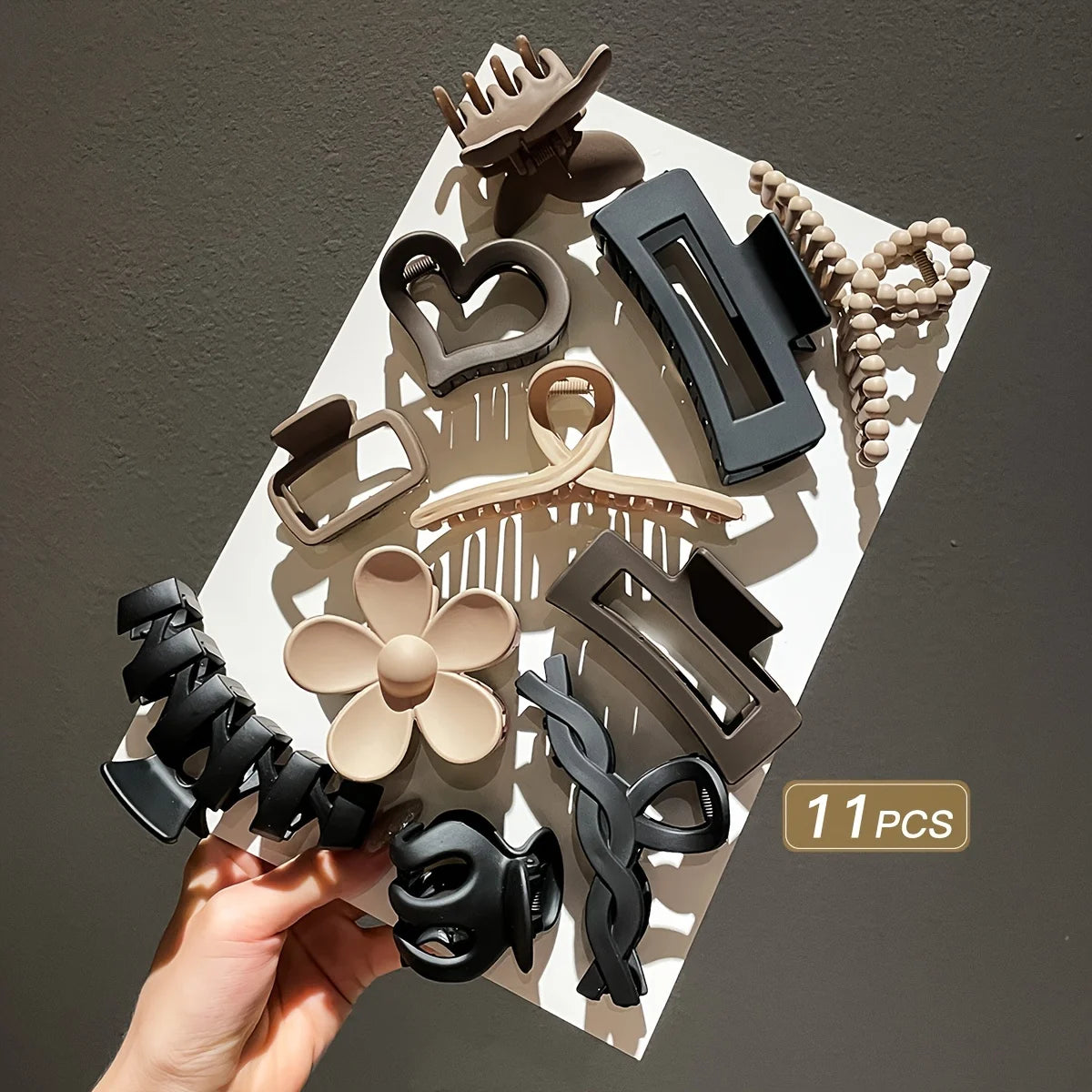 11pcs Women's High-end Frosted Clip Set