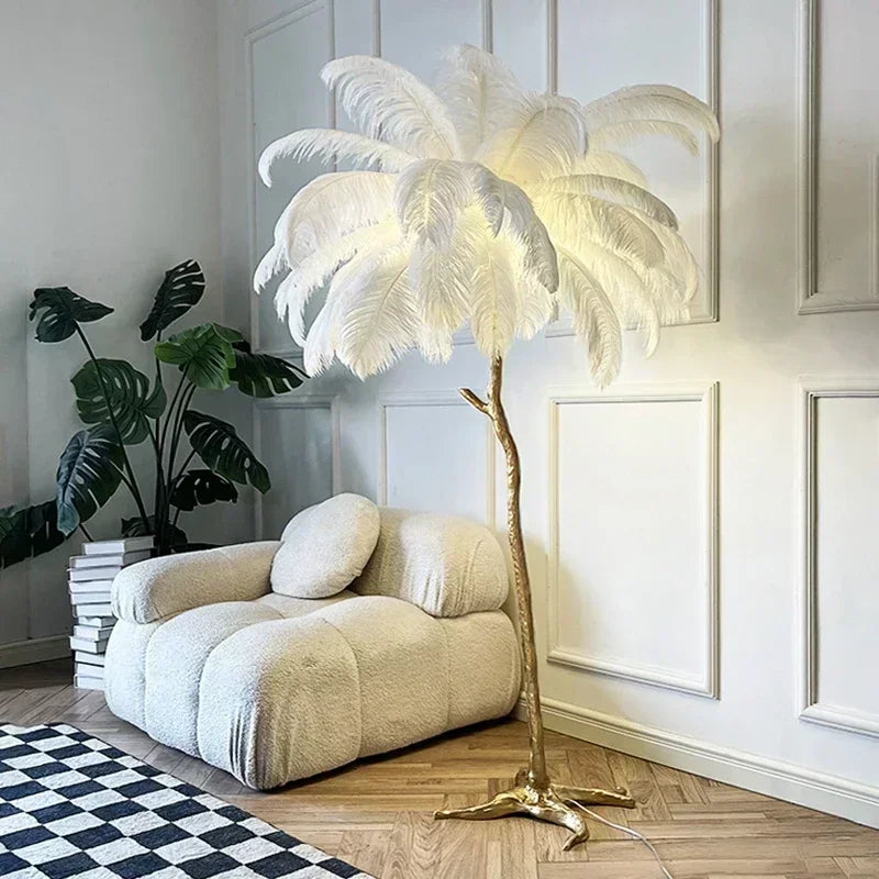 New Nordic Ostrich Feather Floor Lamp