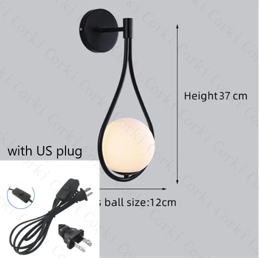 Nordic Creative Luxury Glass Ball LED Wall lamp