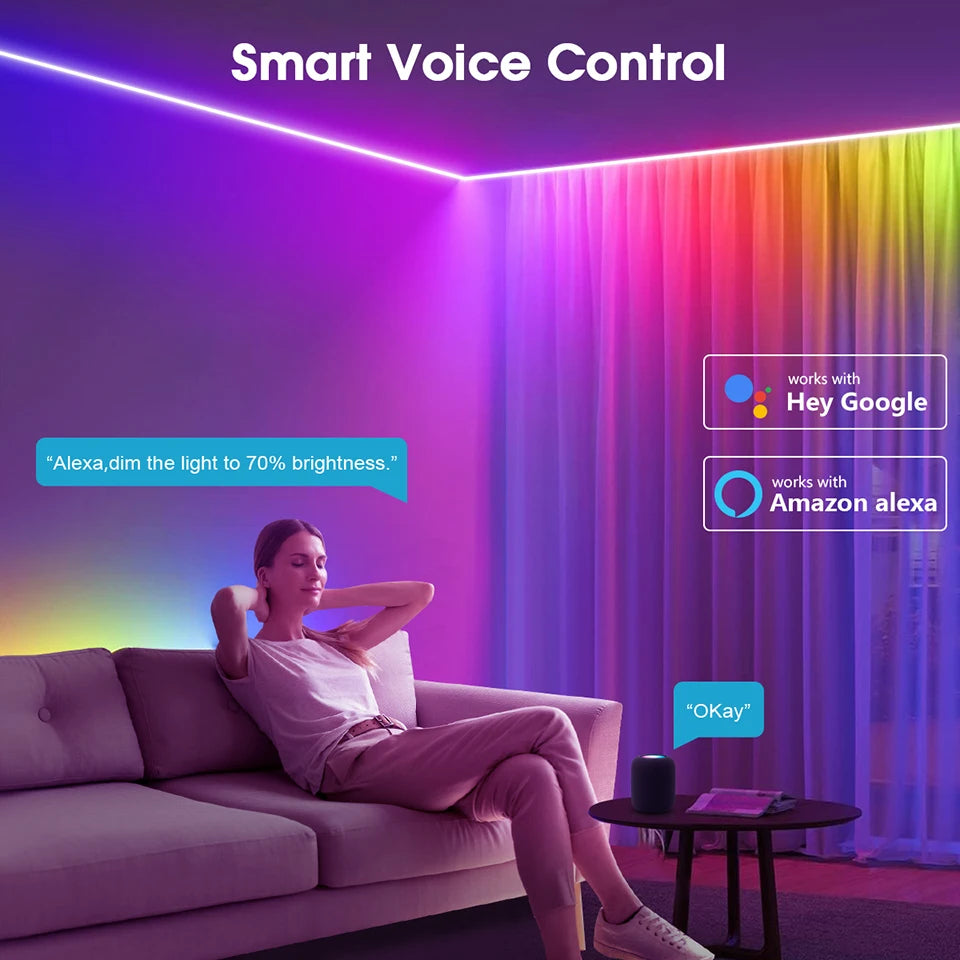 Tuya Smart RGBIC COB LED Strip Light (Addressable & Voice Control)