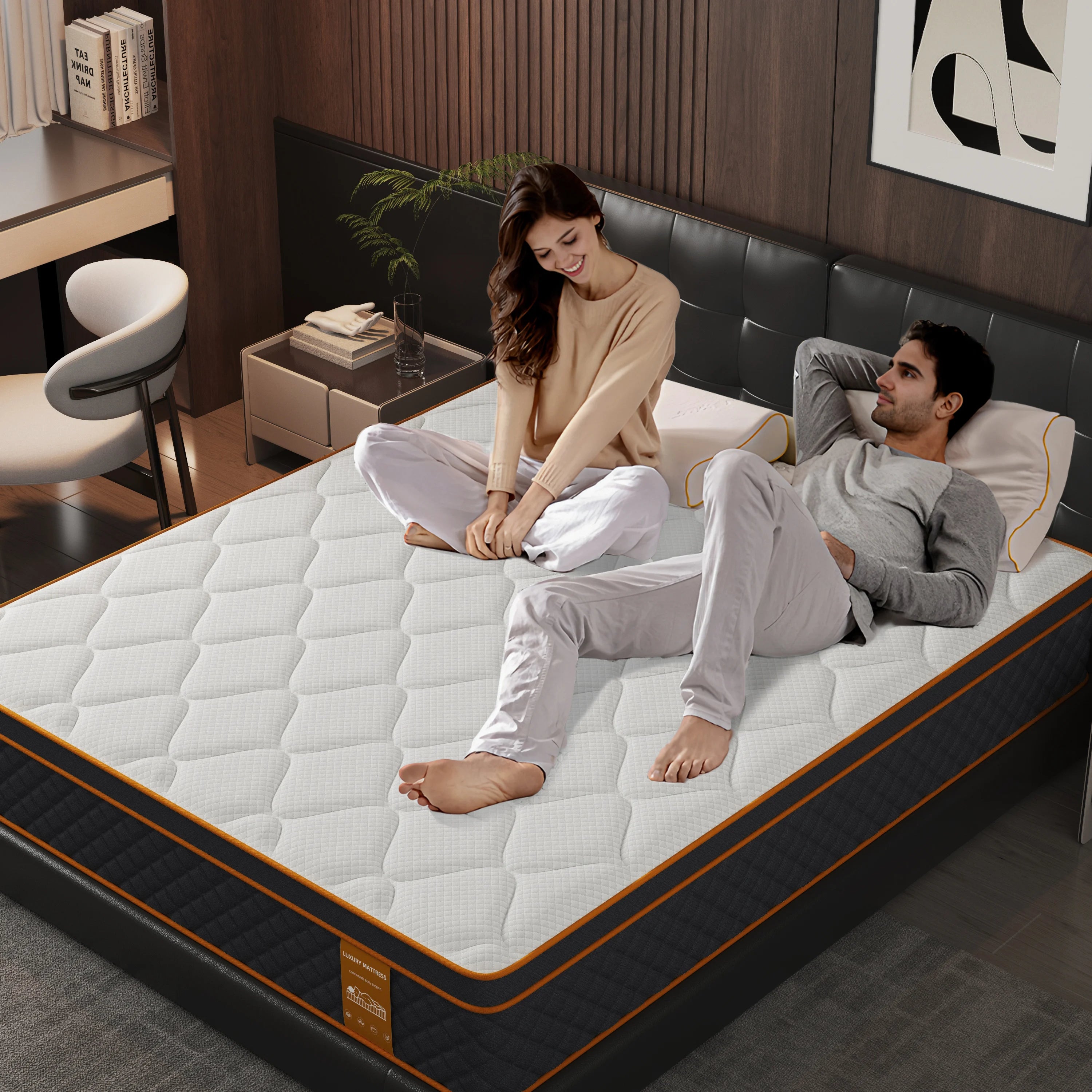 180x200x25cm Pocket Spring Mattress Memory Foam Bed