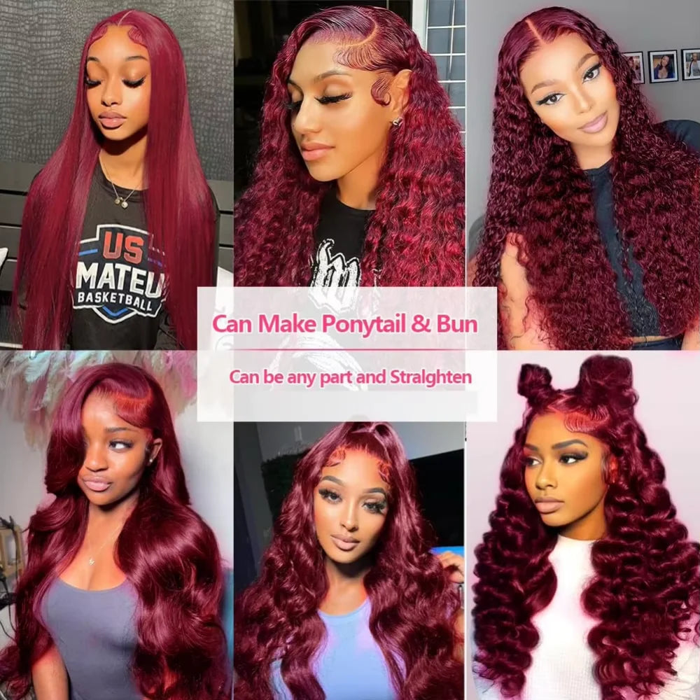 99J Burgundy Body Wave Lace Front Wig