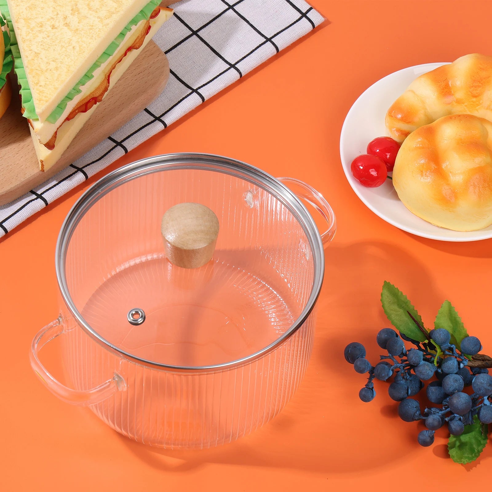 1.6L Heat Resistant Glass Soup Pot