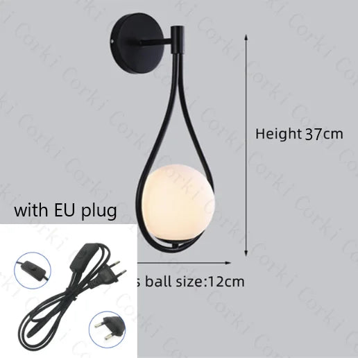 Nordic Creative Luxury Glass Ball LED Wall lamp