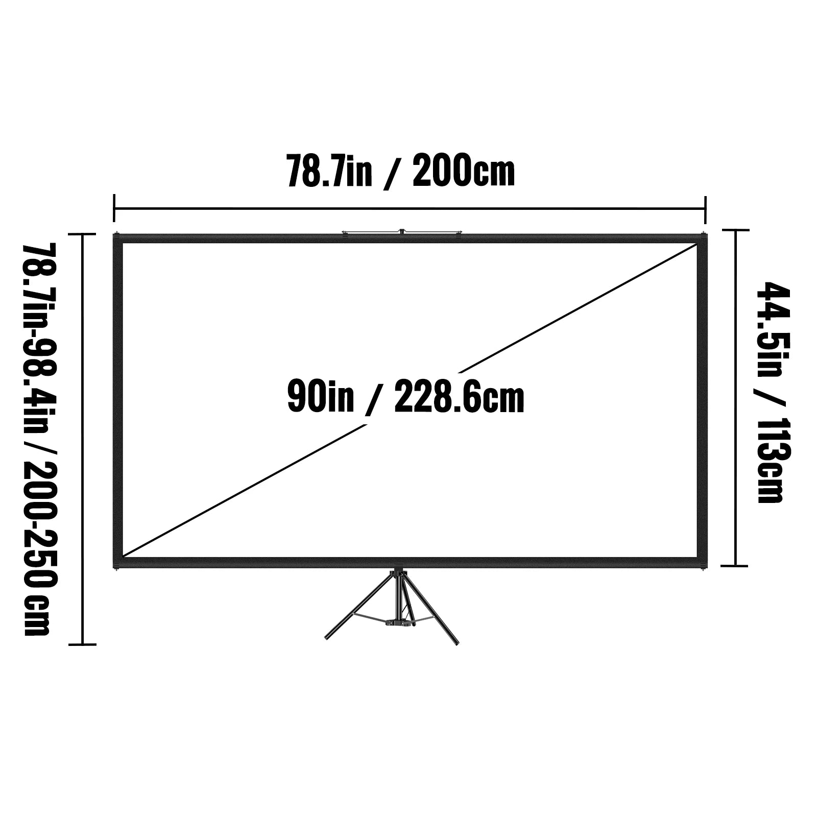 VEVOR 60 70 80 90 100 110 Inch Tripod Projector Screen