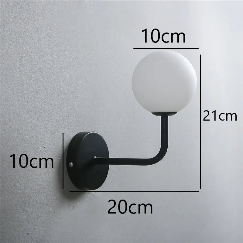 Modern Metal Glass Ball Wall Lamp