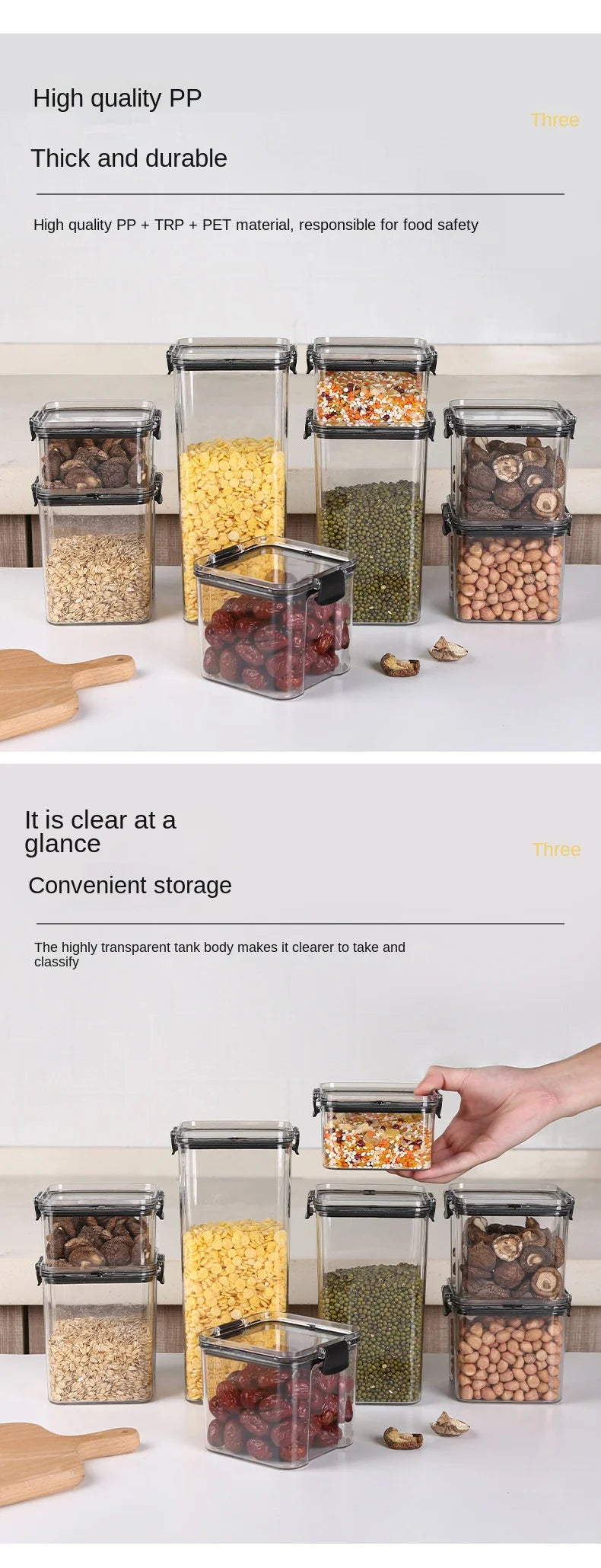 5-Piece Transparent Airtight Food Storage Jar Set