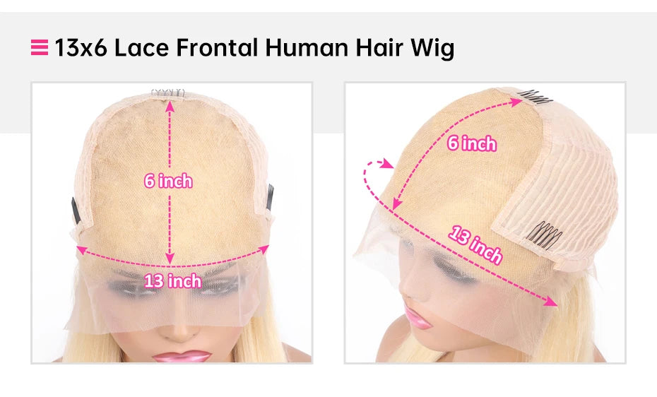 38 Inches 360 Lace Frontal Blonde 613 Wig
