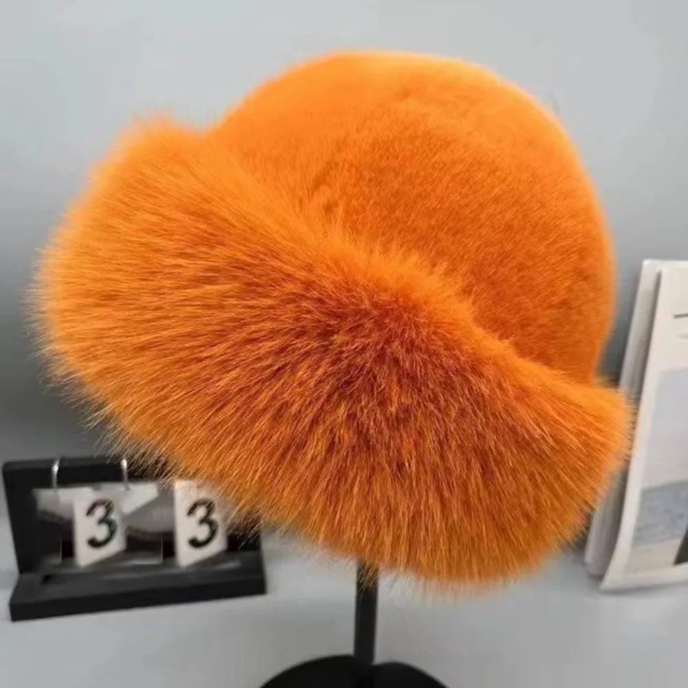 Women's Winter Fluffy Fur Bucket Hat