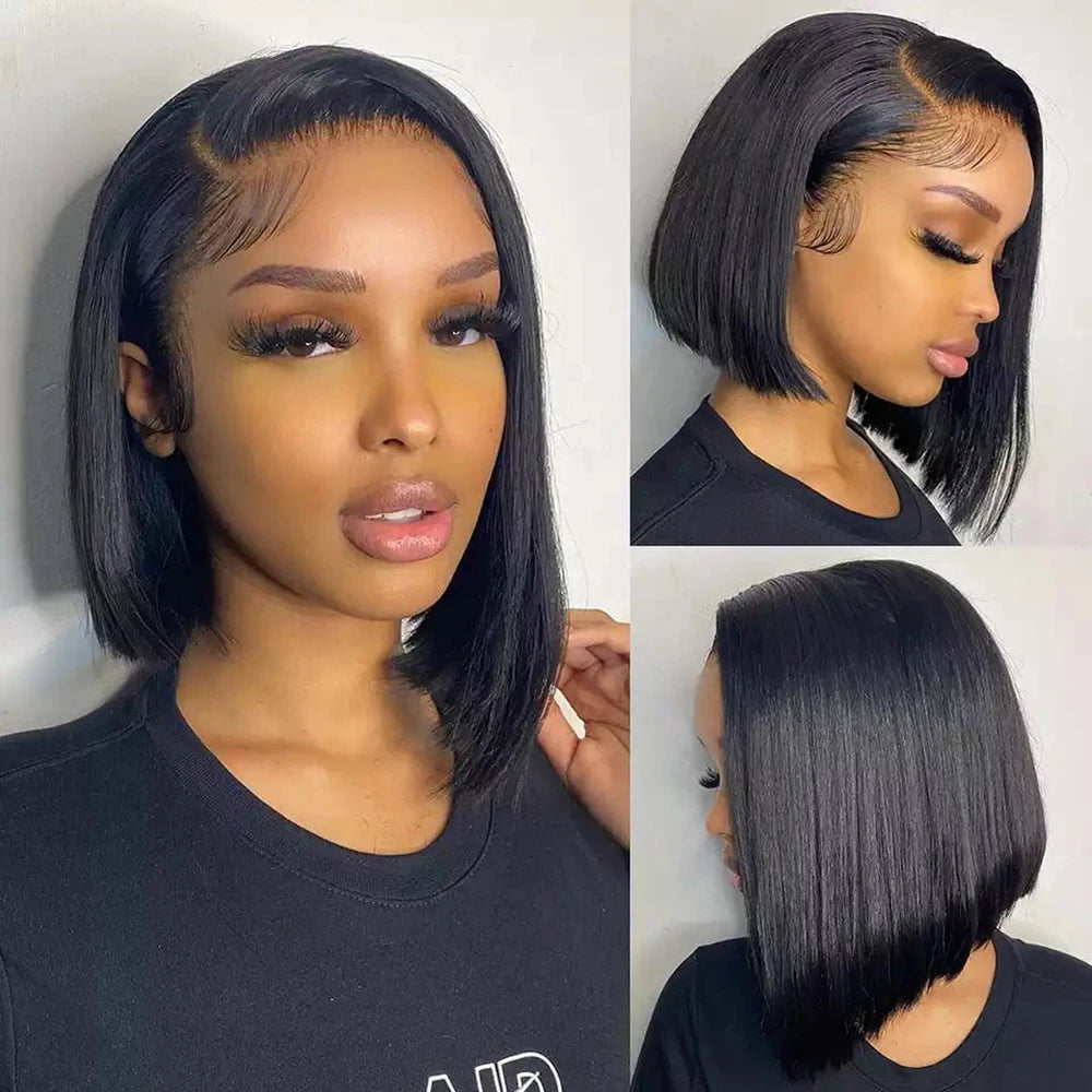 13x4 Lace Front Human Hair Short Bob Wig