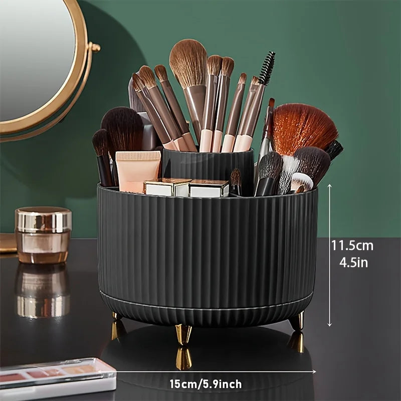 360° Rotating 5-Slot Makeup Brush & Vanity Organizer
