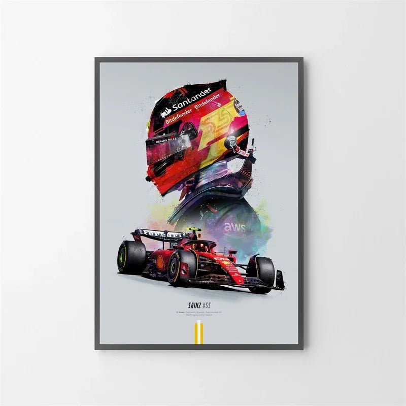 Watercolor F1 Grand Prix Racing Poster