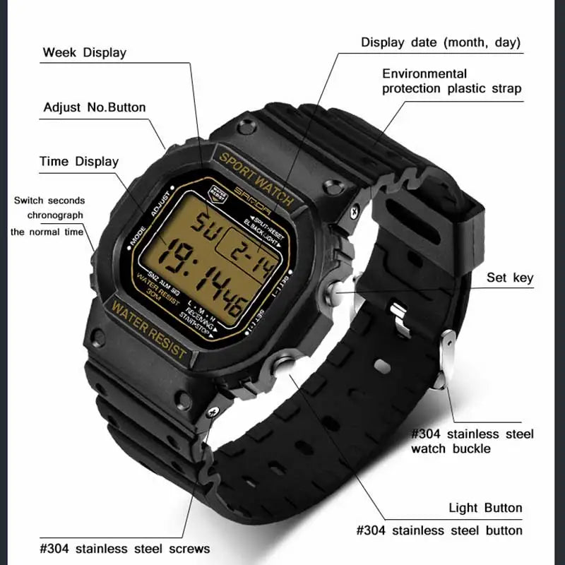 SANDA G Style LED Digital Sports Watch