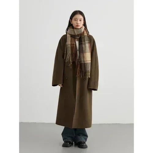 Women Long Double-sided Woolen Coats
