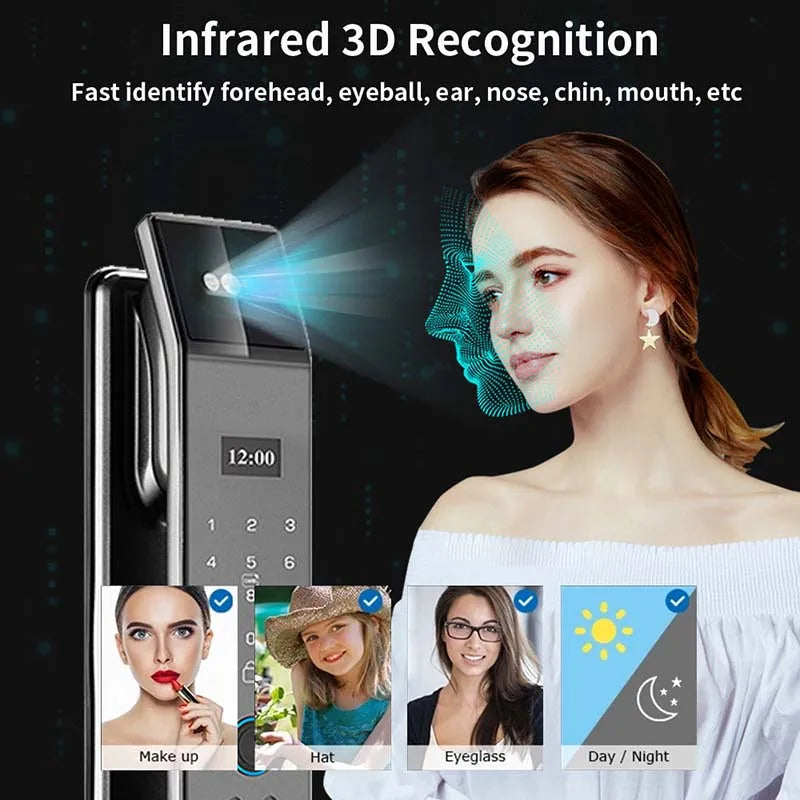 XSDTS Wifi Tuya APP Face Recognition Smart Door Lock