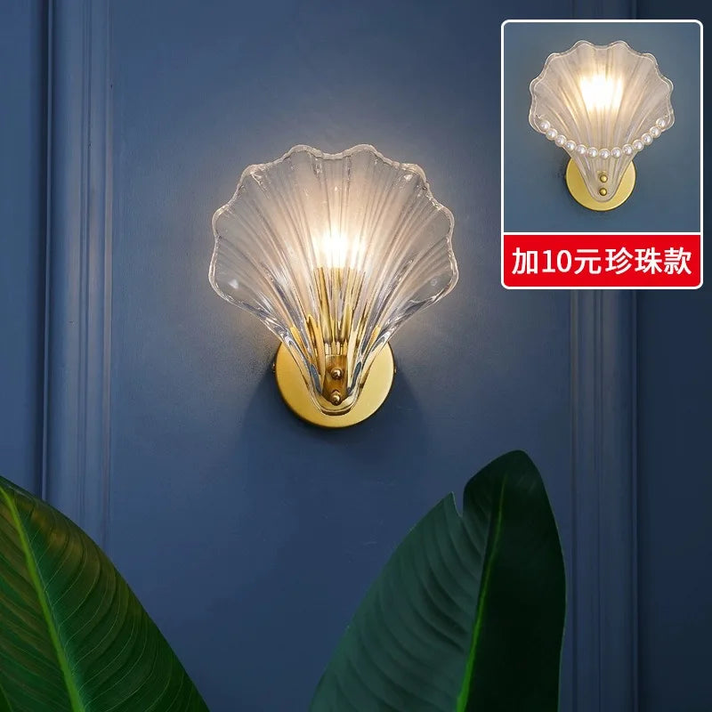 New Nordic Simple Glass Shell Wall Lamp