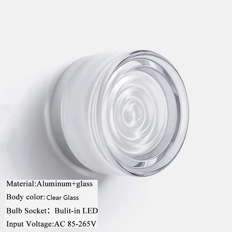 New Modern Glass Round Wall Sconce Light