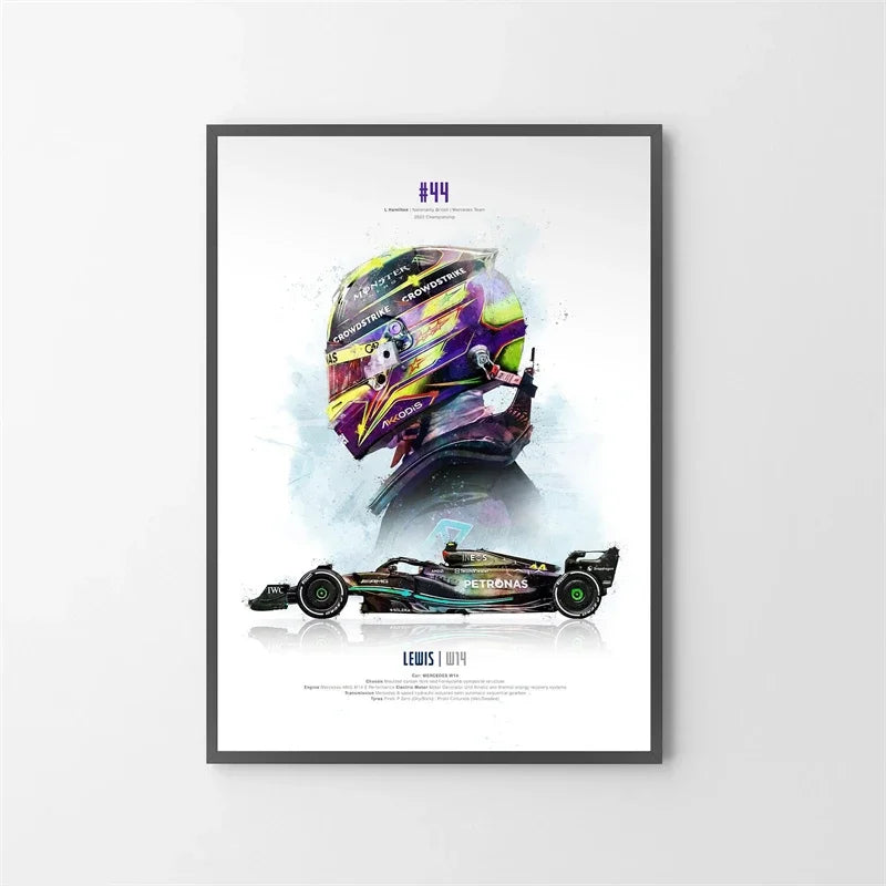 Watercolor F1 Grand Prix Racing Poster